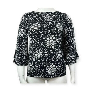 Michael Kors black top with white floral size medium